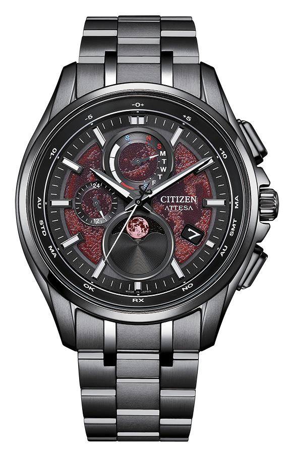 Men's  Attesa Super Titanium with DLC Coating Bracelet watch, Red dial