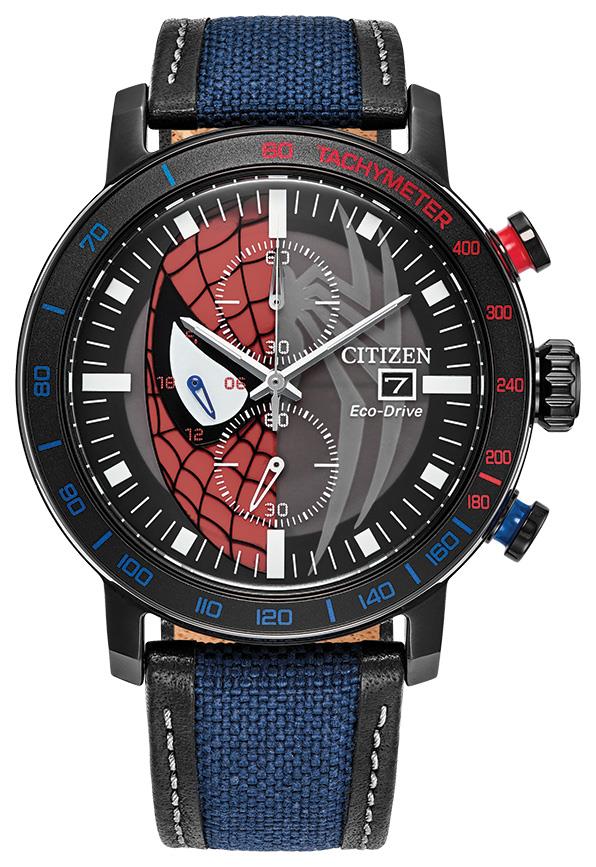 Marvel Men's Nylon & Leather Strap watch, Multiple dial