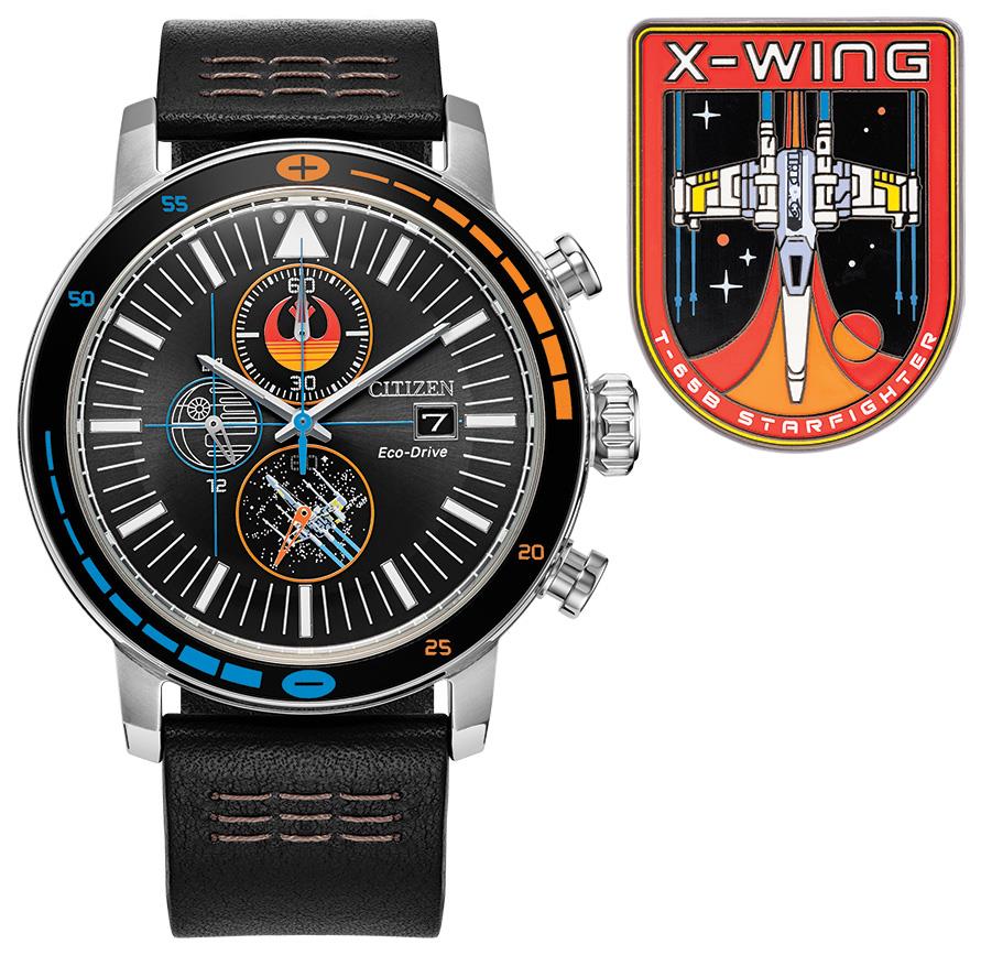 Star Wars Men's Leather Strap watch, Black dial