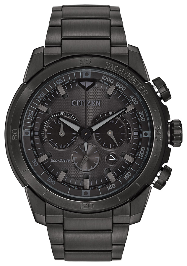 Men's Brycen Eco-Drive Stainless Steel Bracelet watch, Black dial