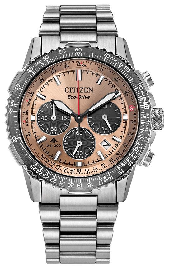 Men's Promaster Navihawk Eco-Drive Stainless Steel Bracelet watch, Salmon dial