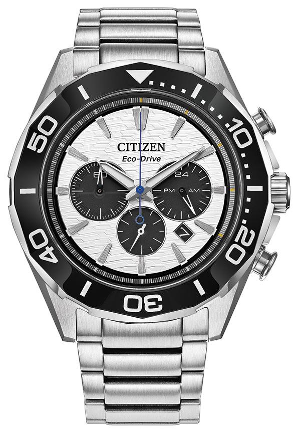 Men's Eco-Drive Endeavor Stainless Steel Bracelet watch, White dial