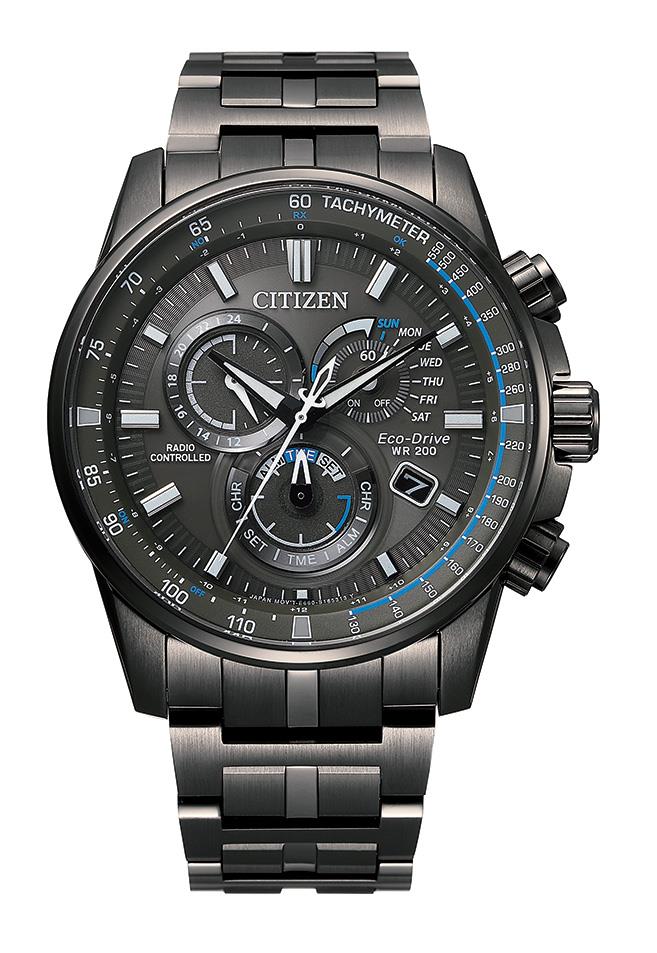 Men's PCAT Eco-Drive Stainless Steel Bracelet watch, Gray dial