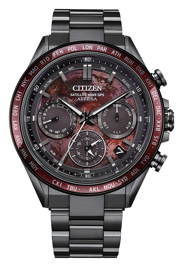 Men's  Attesa Super Titanium with DLC Coating Bracelet watch, Red MOP dial