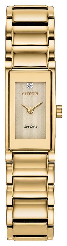 Ladies' Eco-Drive Axiom Stainless Steel Bracelet watch, Gold-Tone dial