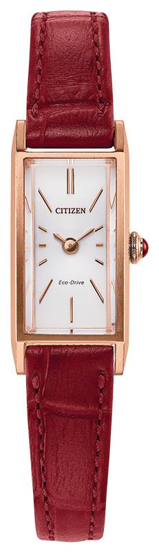 Ladies' Eco-Drive Fio Leather Strap watch, White dial