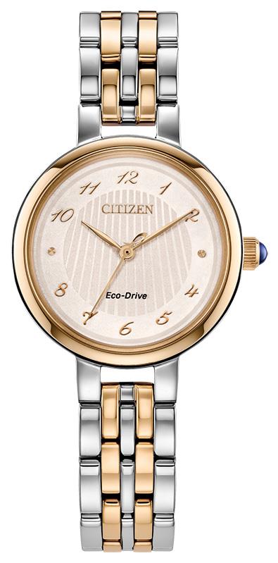 Ladies Citizen L "Classic" Eco-Drive Two-Tone Stainless Steel Watch White Dial