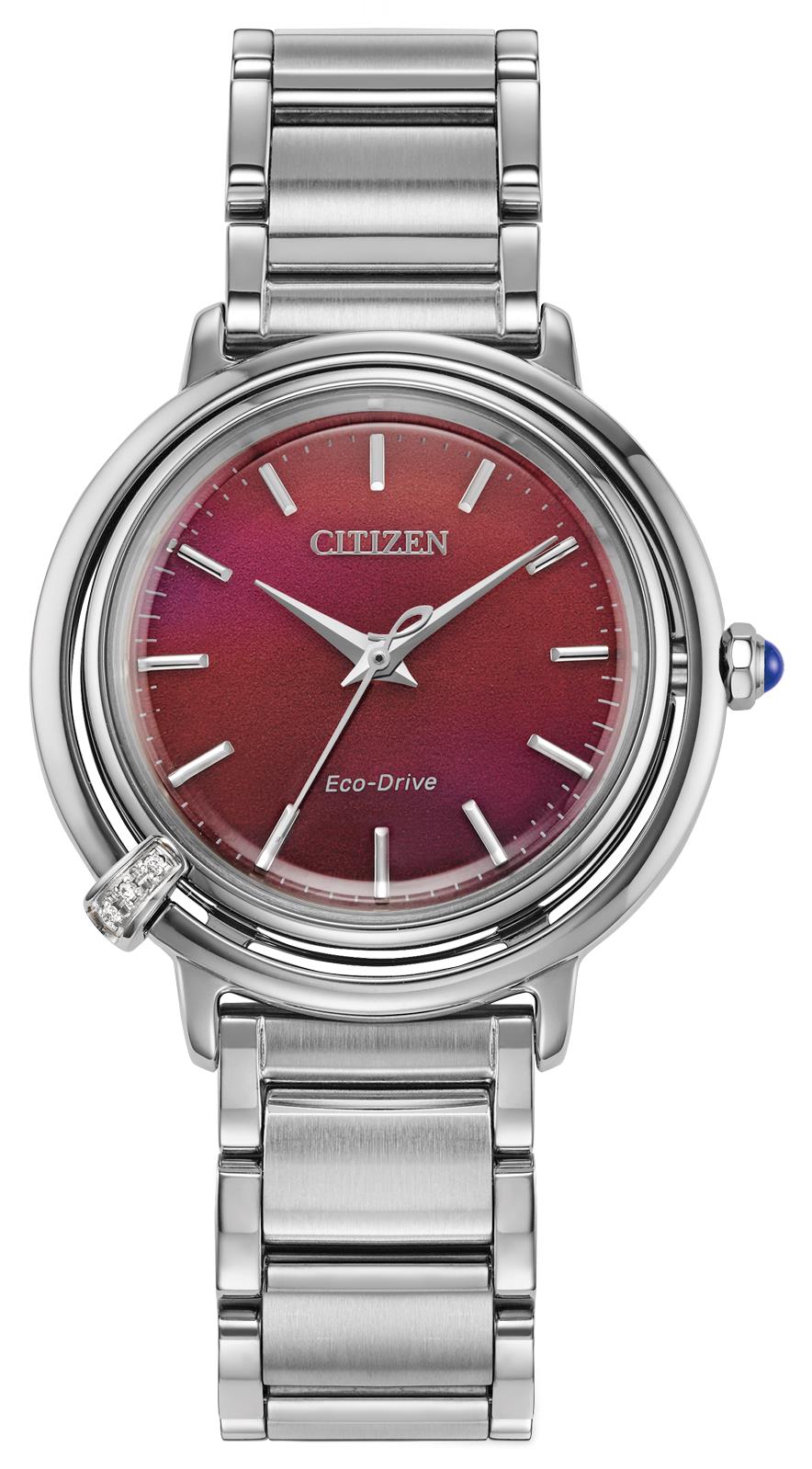 Ladies' Citizen L Arcly Eco-Drive Stainless Steel Bracelet watch, Red MO{ dial
