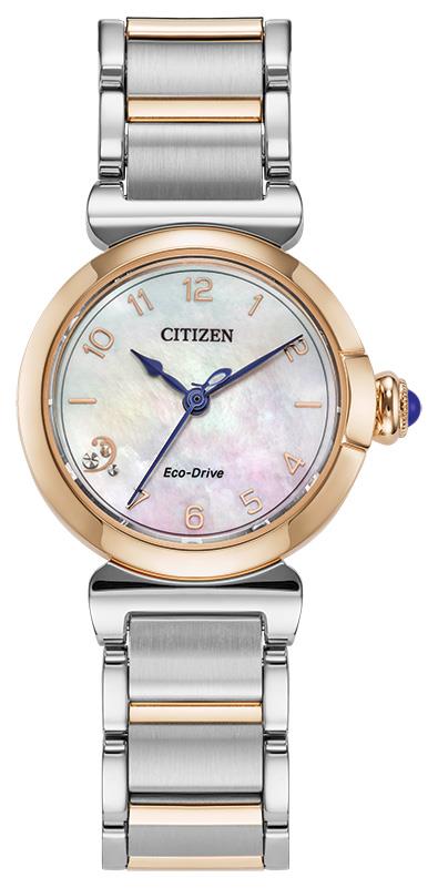 Ladies' Citizen L Mae Eco-Drive Stainless Steel Bracelet watch, White MOP dial