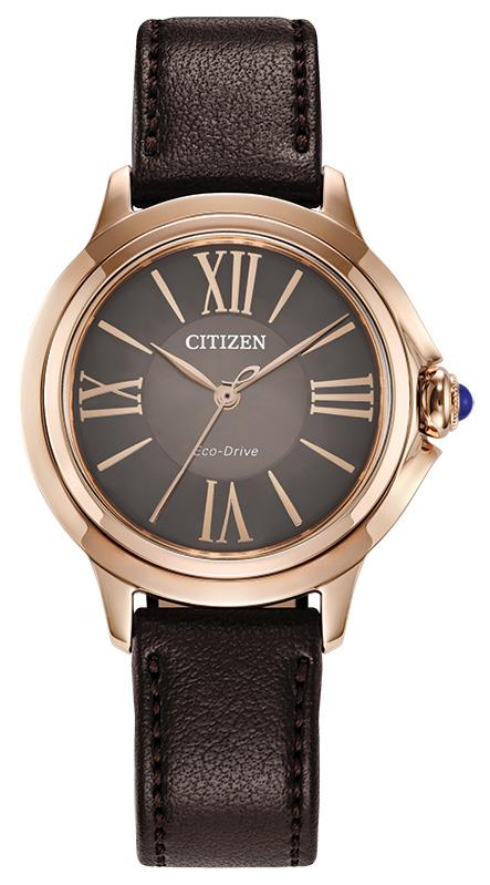 Ladies' Citizen L Ceci Eco-Drive Apple Leather Strap watch, Brown dial