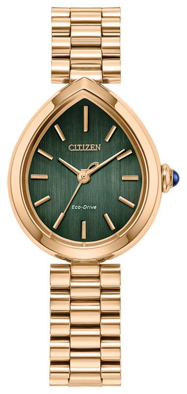 Ladies' Eco-Drive Rainell Stainless Steel Bracelet watch, Green dial