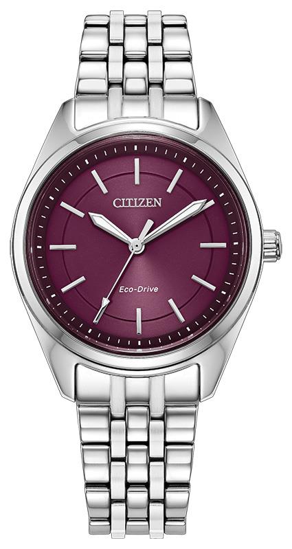 Ladies' Eco-Drive Peyten Stainless Steel Bracelet watch, Purple dial