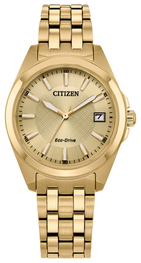 Ladies' Peyten Eco-Drive Stainless Steel Bracelet watch, Champagne dial