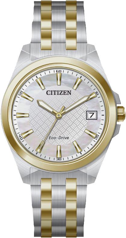 Ladies' Peyten Eco-Drive Stainless Steel Bracelet watch, White MOP dial