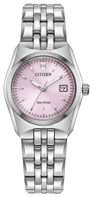 Ladies' Eco-Drive Corso Stainless Steel Bracelet watch, Pink dial