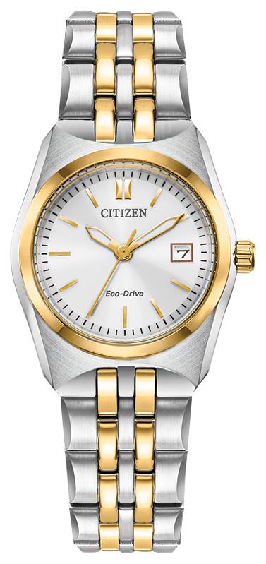 Ladies' Corso Eco-Drive Two-Tone Stainless steel Watch, White Dial