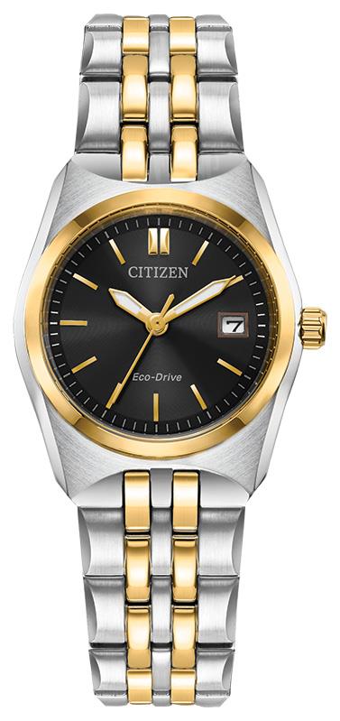 Ladies' Corso Eco-Drive Stainless Steel Bracelet watch, Black dial