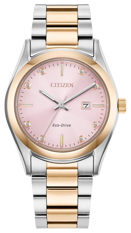 Ladies' Sport Eco-Drive Stainless Steel Bracelet watch, Pink dial