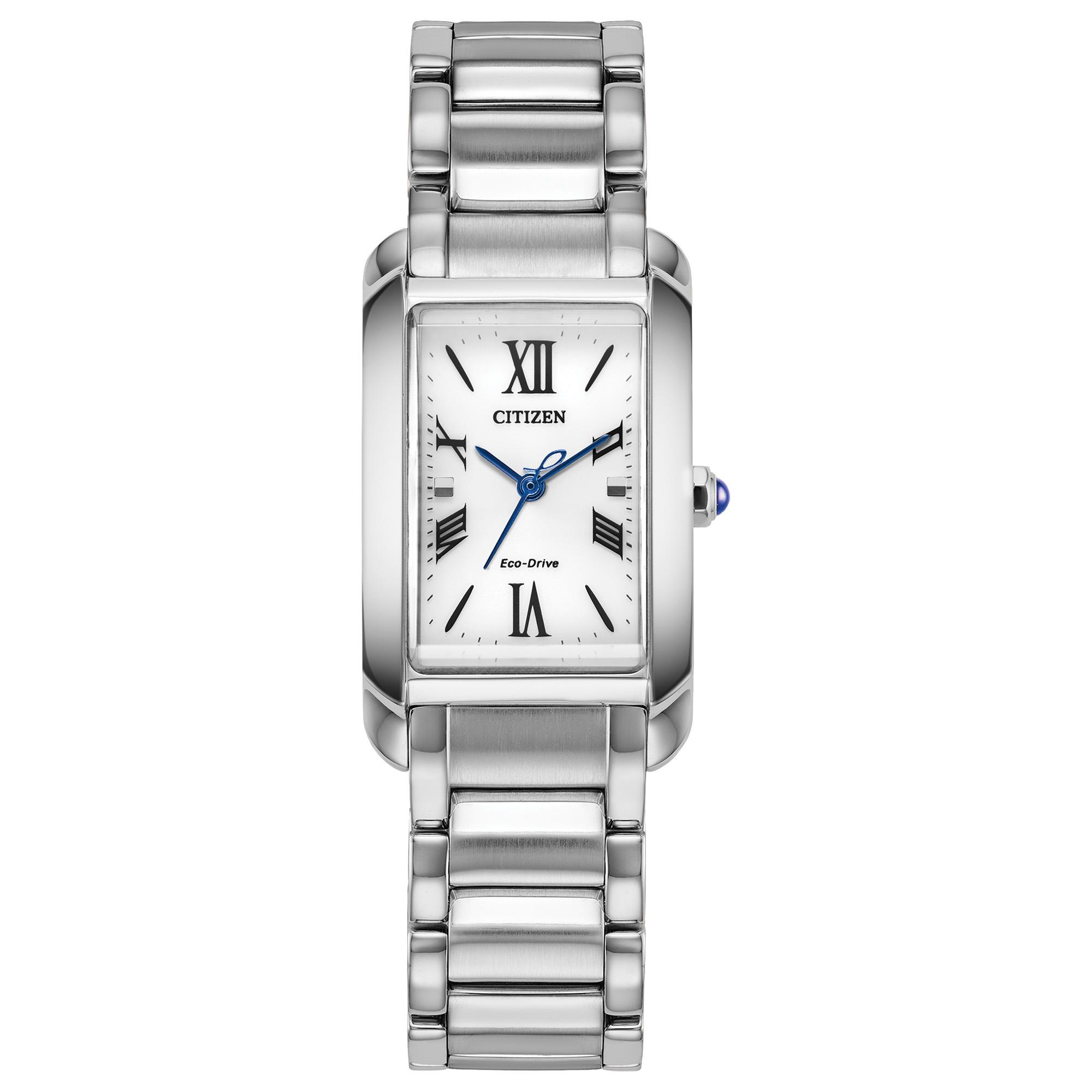 Ladies' Eco-Drive Bianca Stainless Steel Bracelet watch, White dial