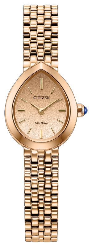 Ladies' Eco-Drive Ciitzen L Rainell Stainless Steel Bracelet watch, Rose Gold-Tone dial