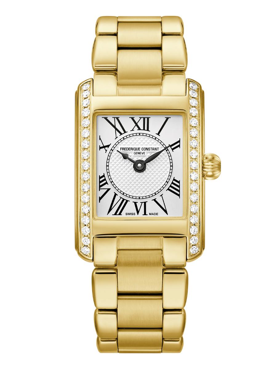 Ladies' Carree Stainless Steel Strap watch, Silver-Tone dial