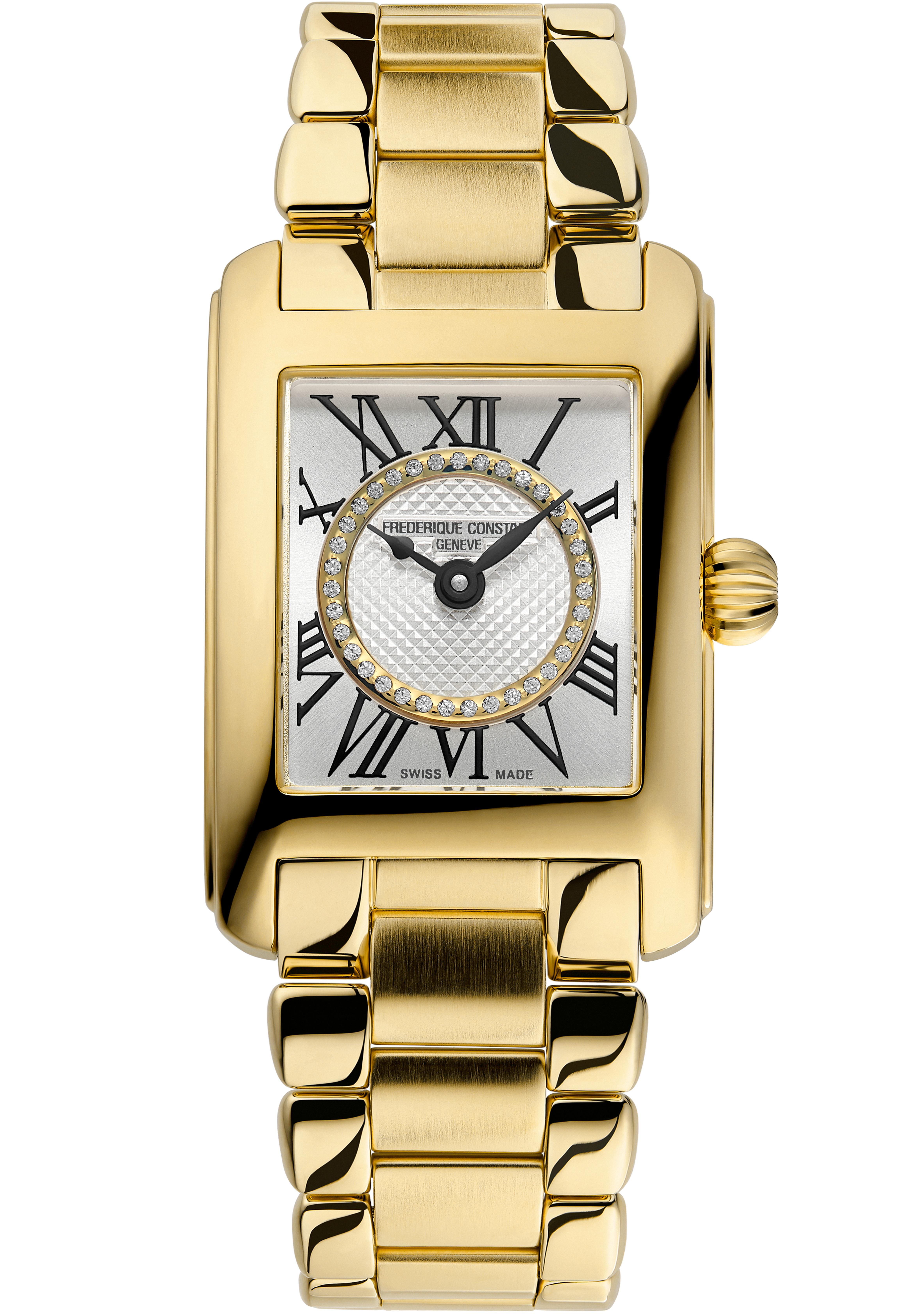 Ladies' Carree Stainless Steel Bracelet watch, Silver-Tone dial