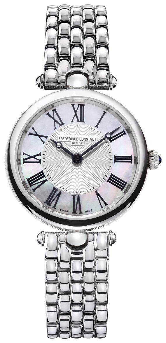 Ladies FC Classic Quartz Silver-Tone Stainless Steel Bracelet watch, White dial