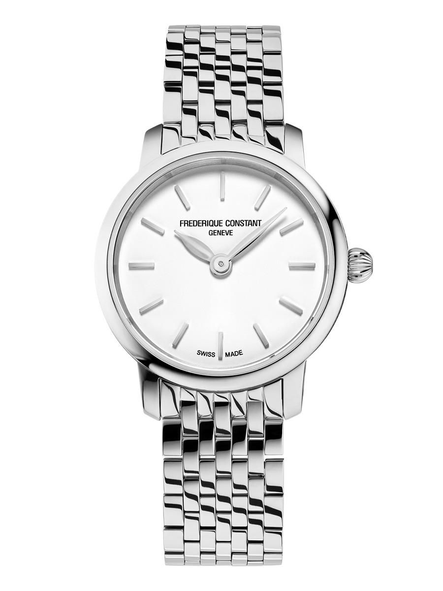 Ladies' Classic Slimline Ladies Mini Stainless Steel Bracelet watch, White dial