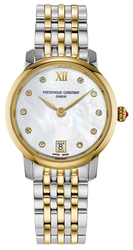 Ladies FC Slimline Quartz Two-Tone Stainless Steel Bracelet watch with White dial