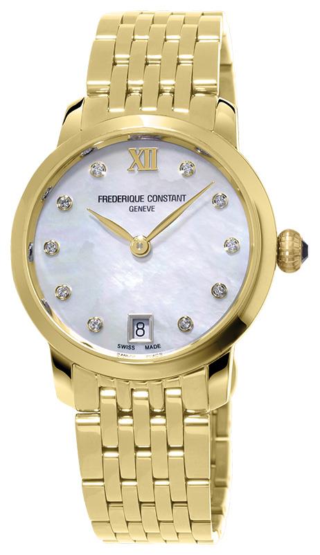 Frederique Constant Ladies Quartz Stainless Steel Bracelet watch,  White MOP dial