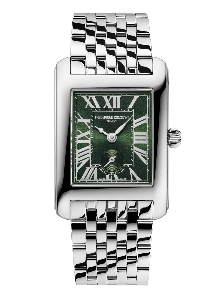 Ladies' Carree Stainless Steel Bracelet watch, Green dial