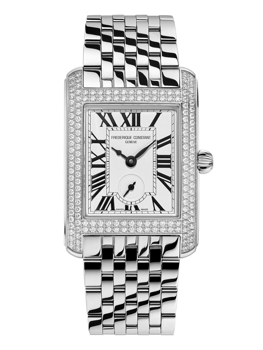 Ladies' Carree Stainless Steel Bracelet watch, White dial