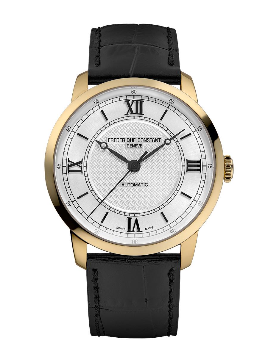 Men's Classics Automatic Leather Strap watch, Silver-Tone dial