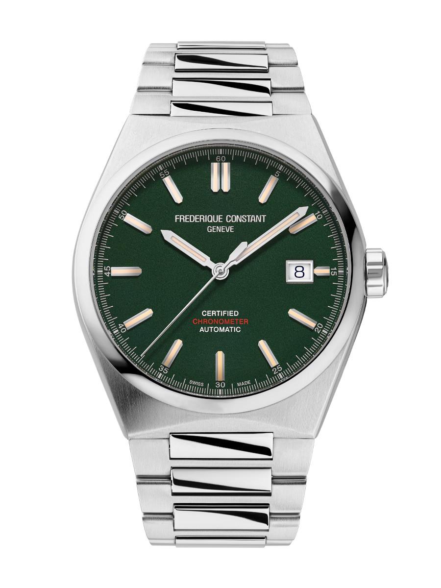 Men's Frederique Constant HIGHLIFE AUTOMATIC Stainless Steel Bracelet watch, Green dial