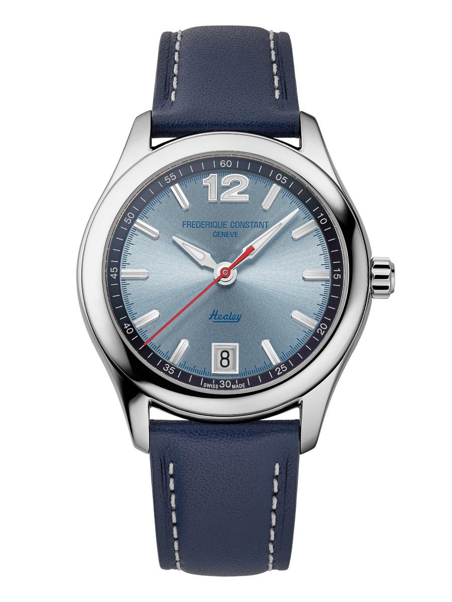 Ladies' Classic Vintage Rally Healey Leather Strap watch, Light Blue dial