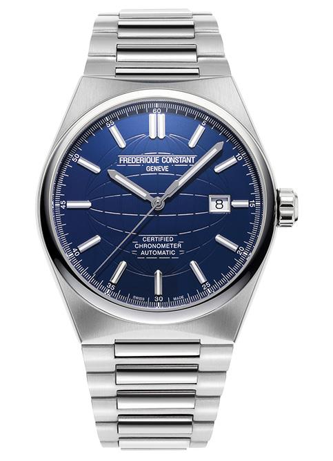 Men's FC Highlife Automatic Silver-Tone Stainless Steel Bracelet watch, Blue dial