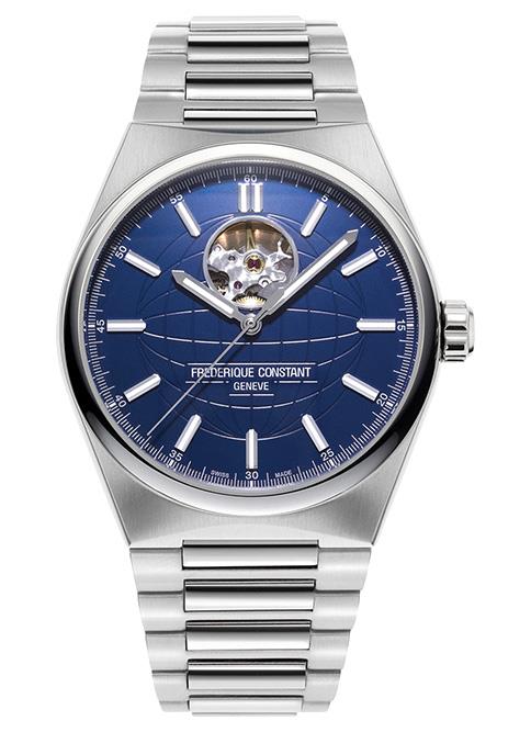 Men's FC Highlife Automatic Silver-Tone Stainless Steel Bracelet watch, Blue dial
