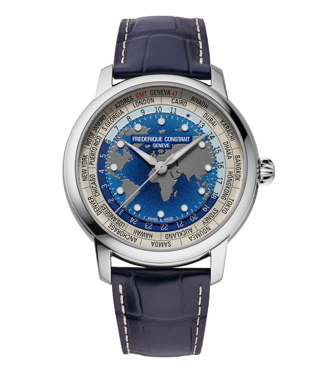 Men's Manufacturer Automatic Alligator Leather Strap watch, Blue dial