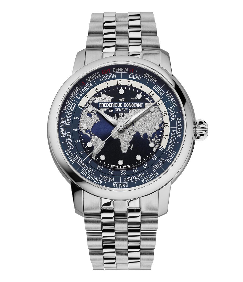 Men's Manufacture Automatic Stainless Steel Bracelet watch, Blue dial
