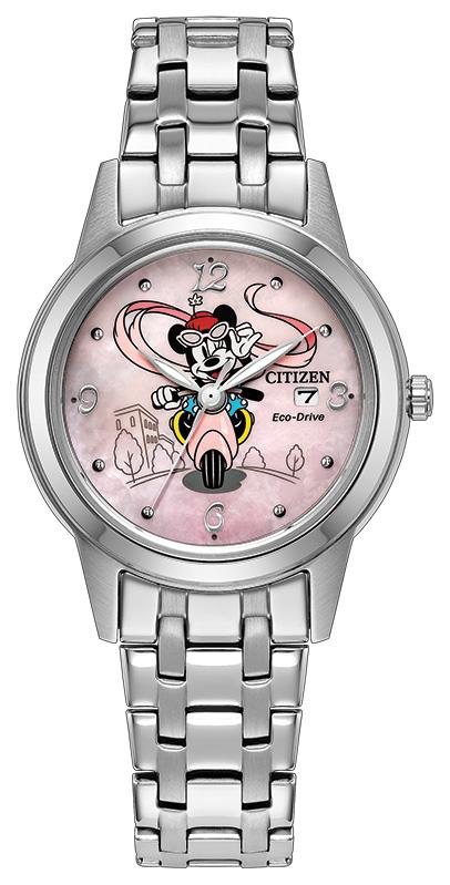 Disney Ladies' Minnie Mouse Stainless Steel Bracelet watch, Pink MOP dial