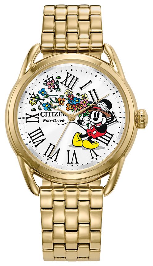 Disney Ladies Mickey Mouse Stainless Steel Bracelet watch, Silver-White dial