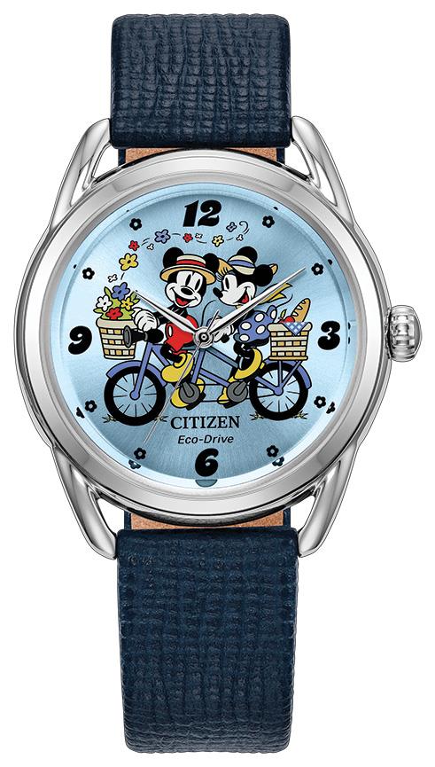 Disney Ladies' Mickey's Friends Leather Strap watch, Blue dial