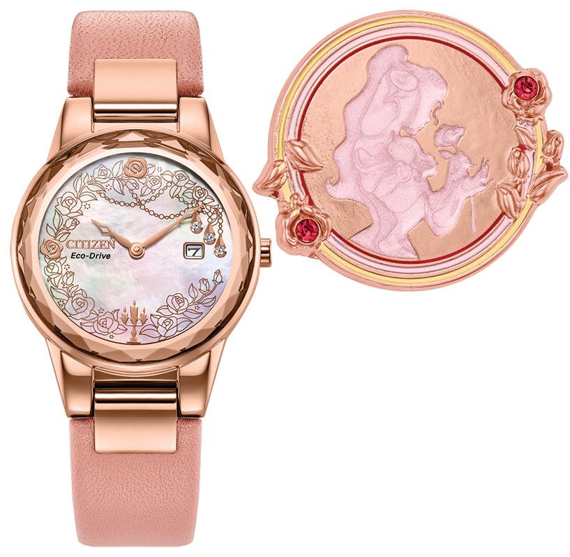 Ladies' Belle Boxed set with Leather Strap watch, White MOP dial and pin
