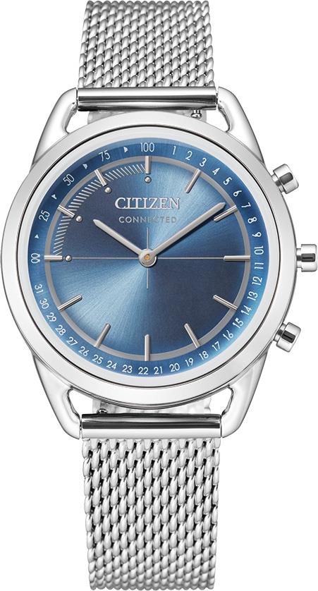 Ladies' Connected Bluetooth Watch, Stainless Steel Mesh with Blue Dial