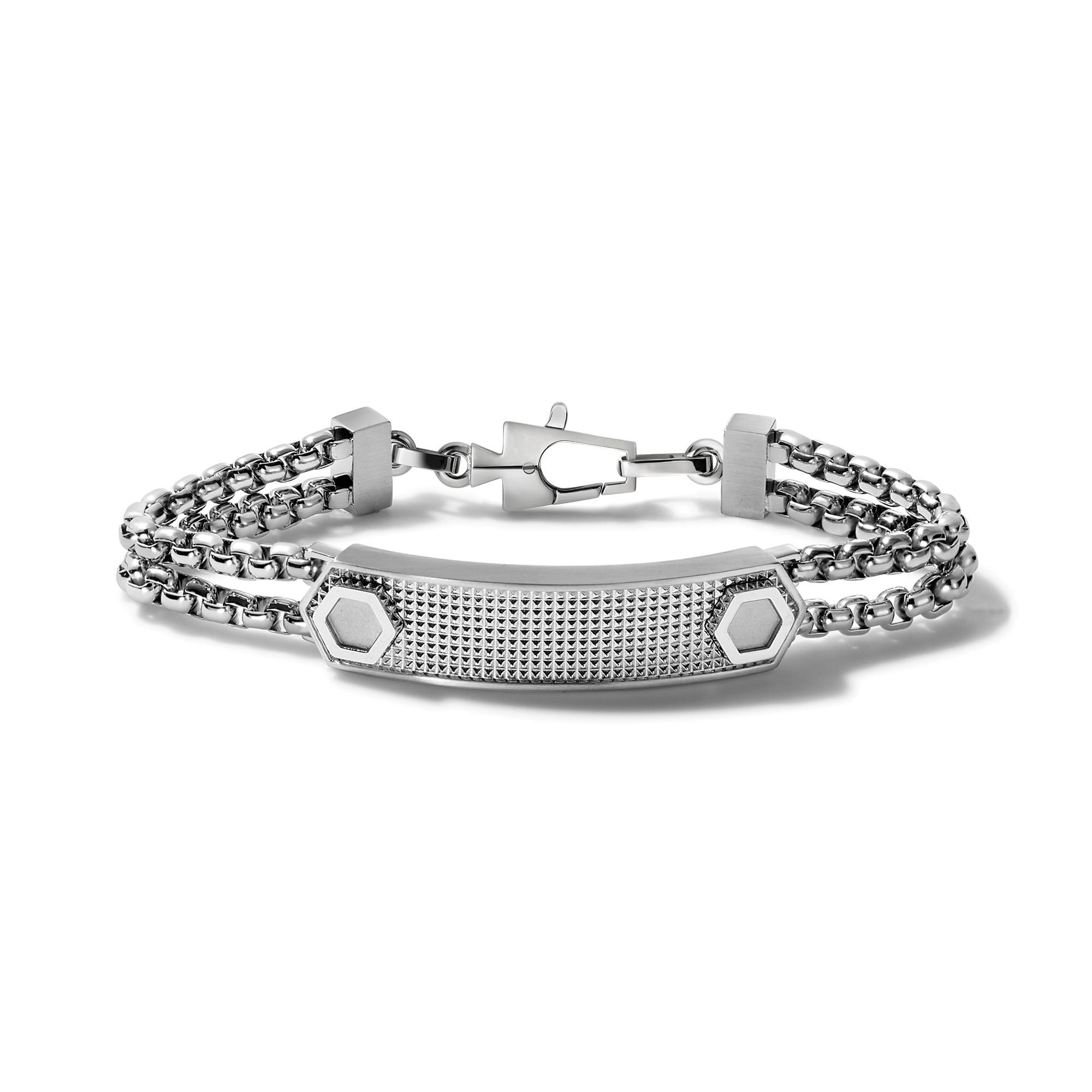 ID Bracelet: Tuning Fork Chain Silver-Tone - Medium
