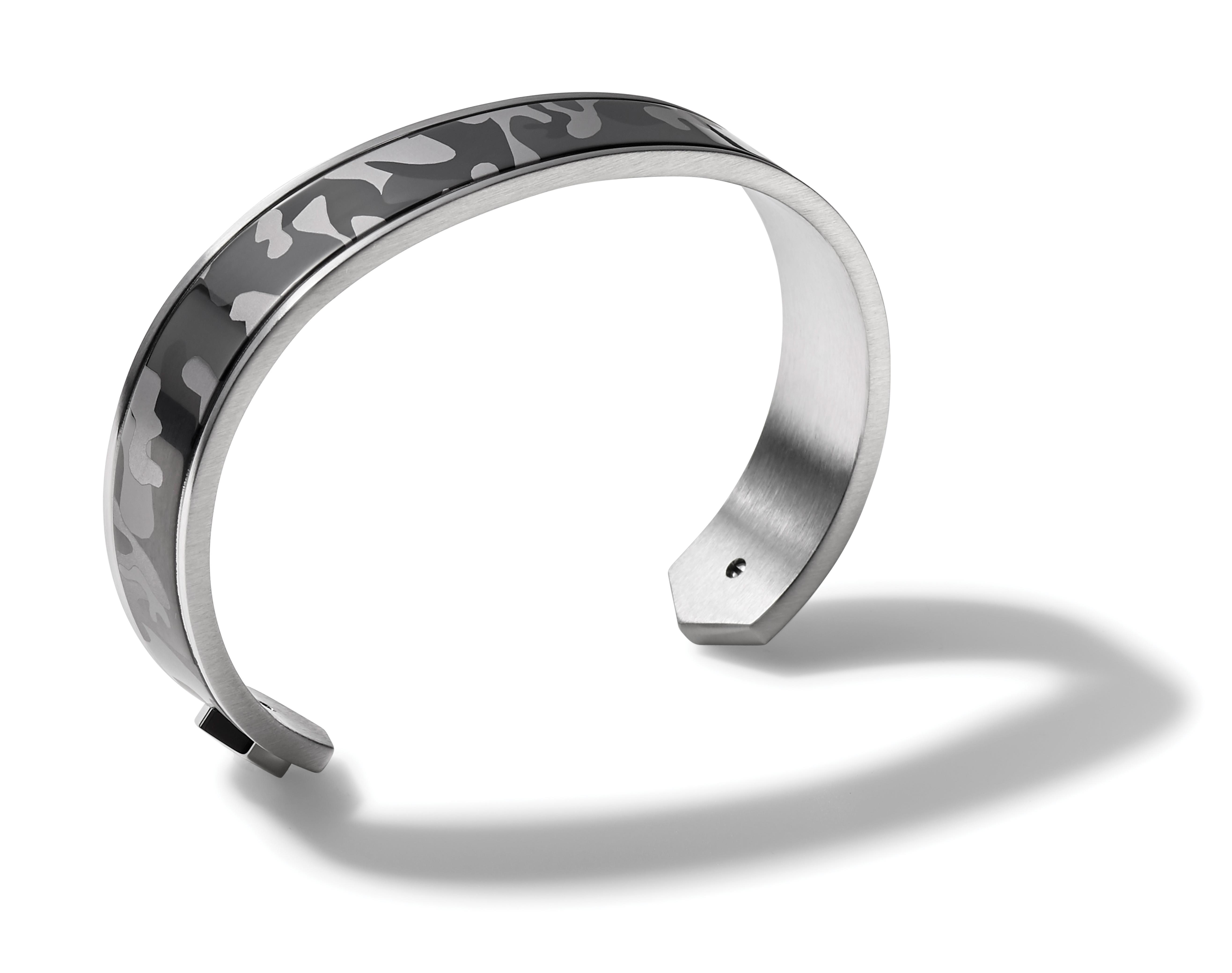 Open Cuff Bracelet: Camouflage Design - Large