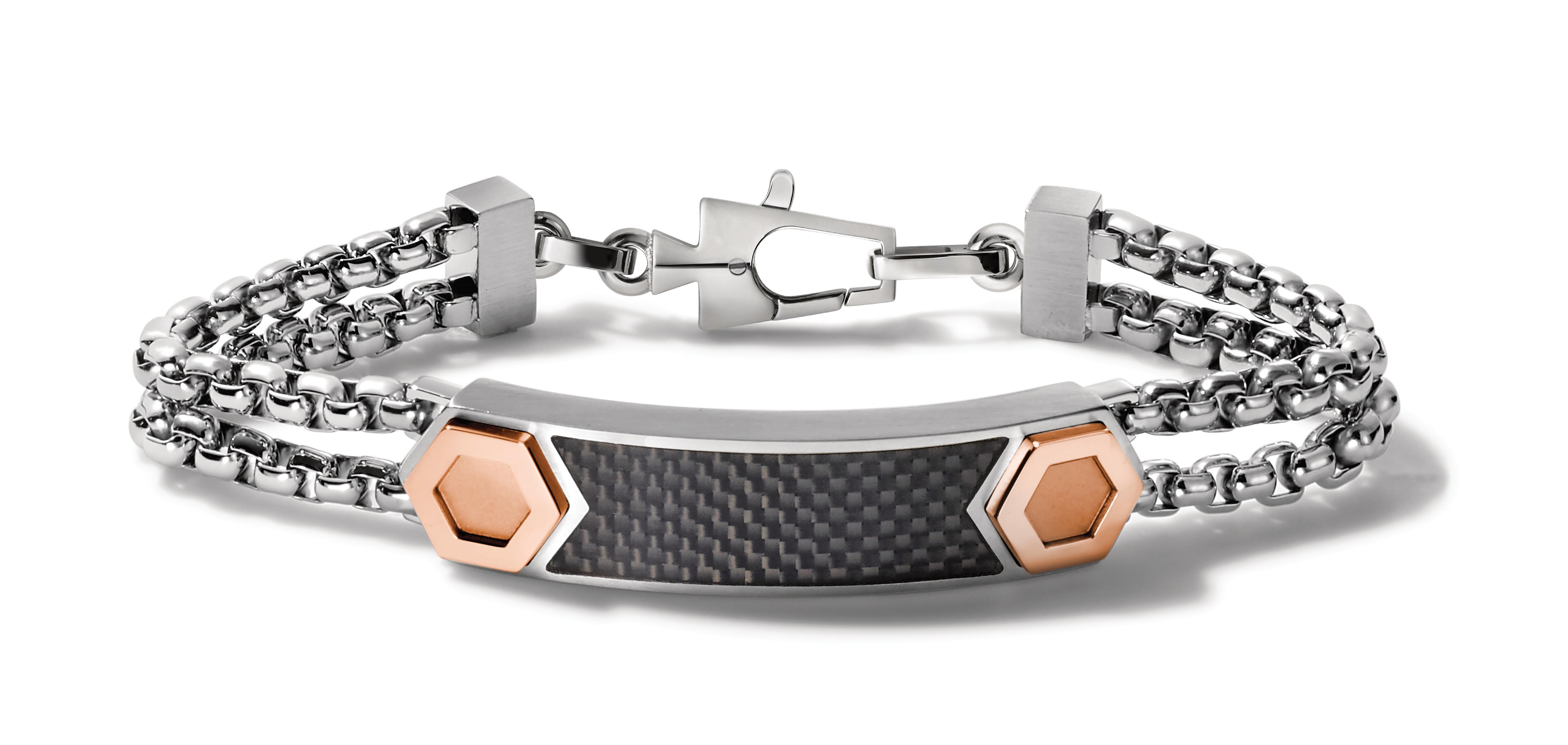 ID Bracelet: Latin Grammy - Double Box Chain Two-Tone - Medium