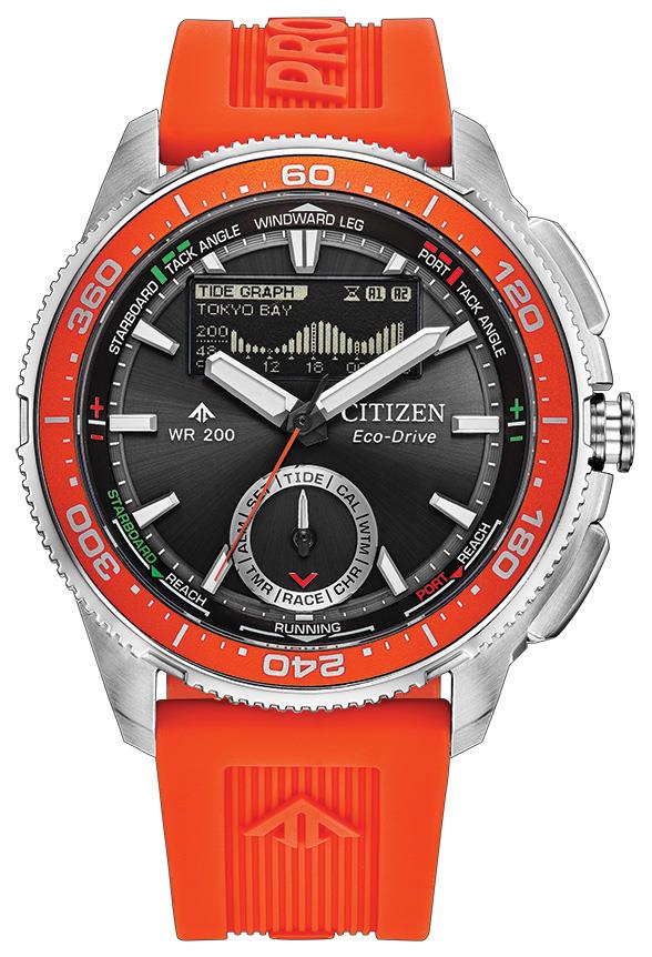 Men's Eco-Drive Promaster WaveTracker BENEBiOL(tm) PU Strap watch, Black dial