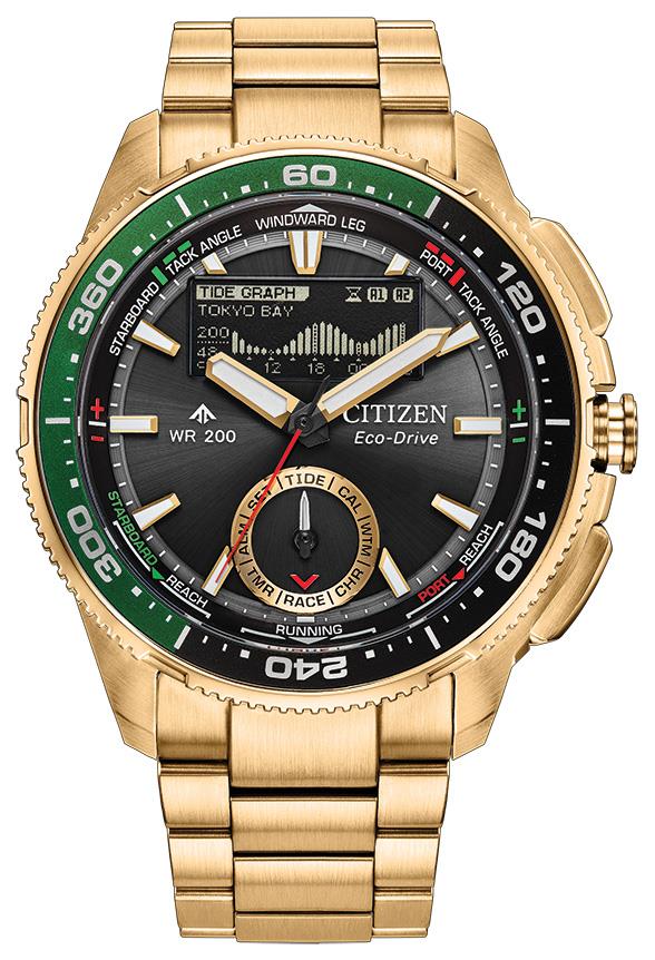 Men's Eco-Drive Promaster WaveTracker Stainless Steel Bracelet watch, Black dial