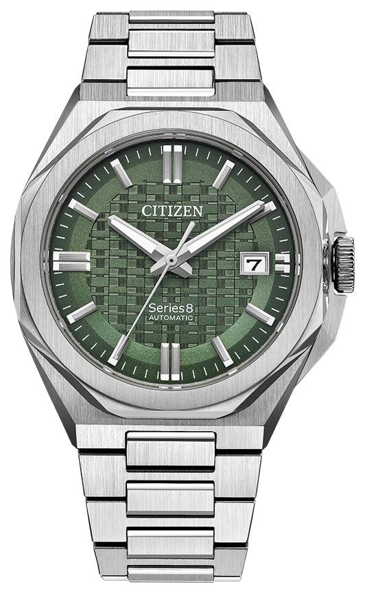 Men's  Series 8 Stainless Steel Bracelet watch, Green dial